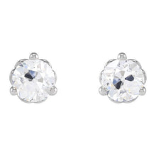 Afbeelding in Gallery-weergave laden, Dames gouden oorbellen Old Mine Cut Echt Diamond Studs 4 karaat
