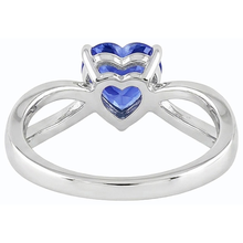 Afbeelding in Gallery-weergave laden, Dames hart edelsteen blauwe saffier ring 3,50 karaat gespleten schacht sieraden
