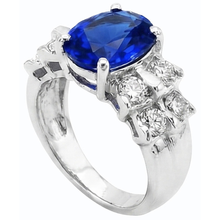 Afbeelding in Gallery-weergave laden, echte round diamant 2.50karaat ring zijaanzicht

