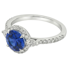 Afbeelding in Gallery-weergave laden, echte round diamant 3karaat ring bovenaanzicht
