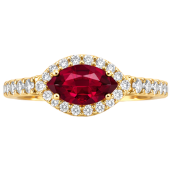 Dames rode markiezin geslepen robijn Natuurlijke echte diamanten ( niet in een laboratorium gekweekt ) ring 3,50 karaat geel goud 14K