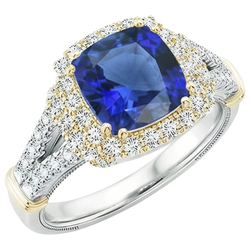 Echte Diamant Ring 3.25 Karaat - 14K Bicolor Goud