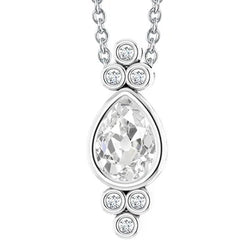 Dames Hanger met uit de aarde gewonnen Diamant, Peervormig Oud Slijpsel, 3.50 Karaat, Kastzetting, Schuifketting