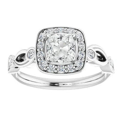 Dames Halo Kussen Oude Mijnwerker & Marquise Zwarte Echte Natuurlijke uit de aarde gewonnen Diamanten Ring 5.25 Karaat