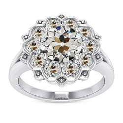Natuurlijke Diamanten Ring 9ct - Witgoud 14K