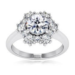 Dames Halo Ring Ronde Old Miner Echt Diamond Prong Set 8,50 karaat