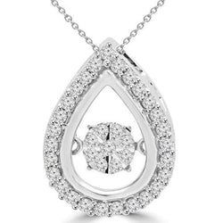 Dames Hanger Ketting 5,40 Karaat Ronde Geslepen Echt Diamanten Wit Goud 14K