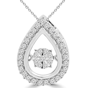 Dames Hanger Ketting 5,40 Karaat Ronde Geslepen Echt Diamanten Wit Goud 14K