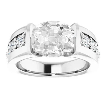 Dames Jubileumring Ovaal Old Cut Echt Diamond Prong Set 6,25 Karaat