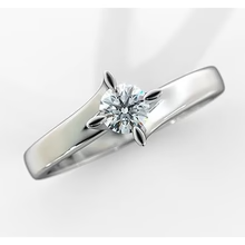 Afbeelding in Gallery-weergave laden, Dames Natuurlijk Diamanten Solitaire Ring 1 Karaat Gedraaide Schacht Wit Goud 14K
