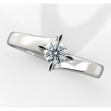 Afbeelding in Gallery-weergave laden, Dames Natuurlijk Diamanten Solitaire Ring 1 Karaat Gedraaide Schacht Wit Goud 14K
