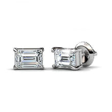 Afbeelding in Gallery-weergave laden, GIA-gecertificeerd Echte Dames Oorknopjes 2,22 Ct Smaragd Geslepen Echt Diamant Wit Goud 14K
