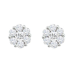 Dames Ronde Echt Diamanten Studs Halo Oorbel Fijne Gouden Sieraden 4,20 Karaat