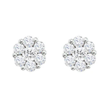 Dames Ronde Echt Diamanten Studs Halo Oorbel Fijne Gouden Sieraden 4,20 Karaat