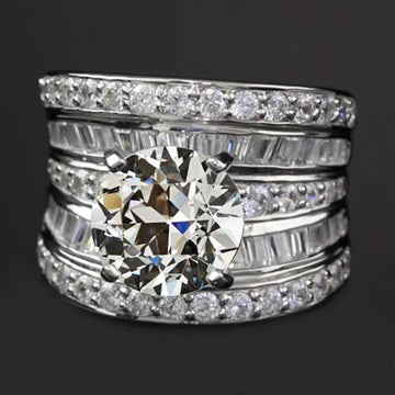 Dames Stokbrood & Oud Geslepen Echt Diamanten Fancy Trouwring 5,50 Karaat