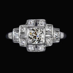 Dames Trouwring Oude Mijn Geslepen Echt Diamant Met Stappen 3 Karaat 14K Goud