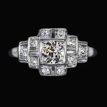 Dames Trouwring Oude Mijn Geslepen Echt Diamant Met Stappen 3 Karaat 14K Goud