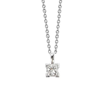 Dames Wit Goud 1,00 Karaat Solitaire Echt Diamanten Hanger Ketting