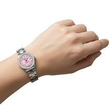 Afbeelding in Gallery-weergave laden, Dames Datejust Rolex 26 mm roze parelmoer diamant wijzerplaat roestvrij staal Oyster armband horloge P4
