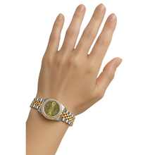 Afbeelding in Gallery-weergave laden, Dames Rolex Datejust-horloge met Arabische wijzerplaat en geelgoud
