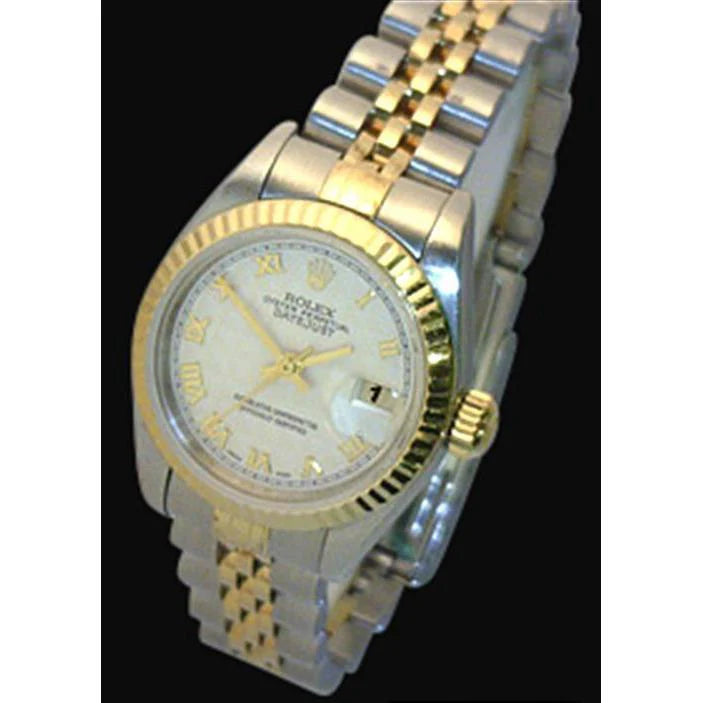 Dames Rolex Datumjust horloge Oester massief goud en roestvrij staal
