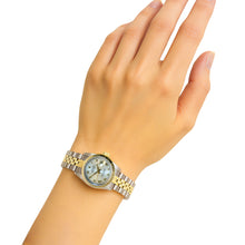 Afbeelding in Gallery-weergave laden, Dames Rolex Datumjust horloge Oester massief goud en roestvrij staal P1
