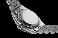 Afbeelding in Gallery-weergave laden, Dames Rolex horloge Datumjust wijzerplaat roestvrij staal Jubileum armband gecanneleerde lunette
