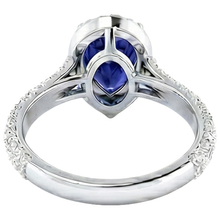Afbeelding in Gallery-weergave laden, echte round saffier 4karaat ring zijaanzicht
