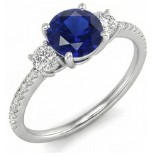 Afbeelding in Gallery-weergave laden, echte round diamant 3.50karaat ring zijaanzicht

