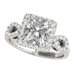 Natuurlijke Diamanten Ring 9ct - Witgoud 14K
