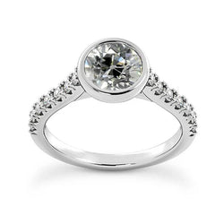 Damesring met accenten Oude Mijnwerker Natuurlijke uit de aarde gewonnen Diamant Kastzetting 4 Karaat