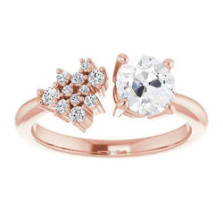 Damesring Rond Oud Geslepen Echte Natuurlijke uit de a aarde gewonnen Diamant 14K Gouden Sieraden 3.25 Karaat