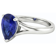 Afbeelding in Gallery-weergave laden, echte pear saffier 2karaat ring profielweergave
