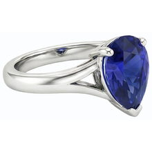 Afbeelding in Gallery-weergave laden, echte pear saffier 2karaat ring op wit
