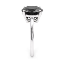 Afbeelding in Gallery-weergave laden, Donkere diamant verlovingsring 5 karaat echte ovale zwarte solitair 14k witgoud
