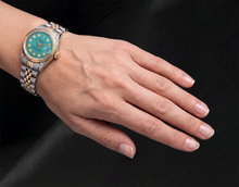 Afbeelding in Gallery-weergave laden, Datejust 26mm Rolex 6917 Turkoois Diamanten Wijzerplaat Tweekleurig Horloge

