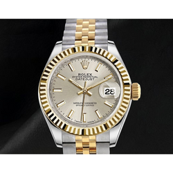 Datejust 279173 Rolex Lichtgevende Wijzerplaat Gecanneleerd Tweekleurig 28 mm Jubilee Dameshorloge