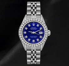 Afbeelding in Gallery-weergave laden, Rolex 6916 Datejust 26mm Blauwe Diamanten Wijzerplaat Roestvrij Staal Diamanten Lunette Horloge

