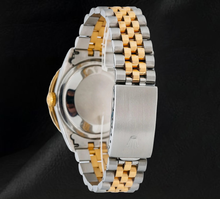 Afbeelding in Gallery-weergave laden, Rolex Datejust 16013 Met diamanten bezette blauwe Oost-Arabische wijzerplaat 36mm tweekleurig horloge
