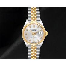 Afbeelding in Gallery-weergave laden, Datejust Rolex 28 mm Zilveren Diamanten Wijzerplaat Tweekleurig Dameshorloge 279173
