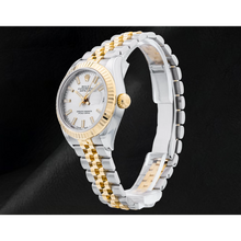 Afbeelding in Gallery-weergave laden, Datejust Rolex 28 mm Dames Gekartelde Lunette Roestvrij Staal En Gouden Horloge 279173
