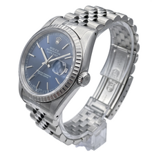 Afbeelding in Gallery-weergave laden, Datumjust Rolex herenhorloge blauwe stick wijzerplaat roestvrij staal Datumjust snel ingesteld
