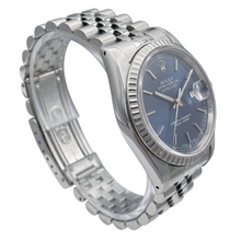 Afbeelding in Gallery-weergave laden, Datumjust Rolex herenhorloge blauwe stick wijzerplaat roestvrij staal Datumjust snel ingesteld
