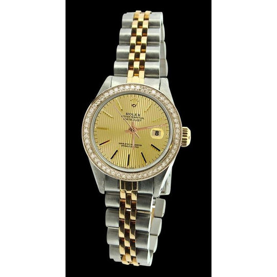 Datumjust Champagne Stok wijzerplaat Rolex dameshorloge roestvrij staal & rand
