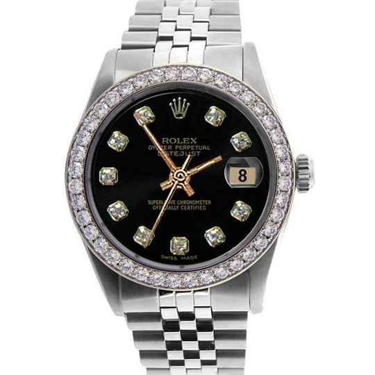 Datumjust Doorlopend Rolex roestvrij staal Jubileum diamanten wijzerplaat Lunette Herenhorloge SNELLE INSTELLING
