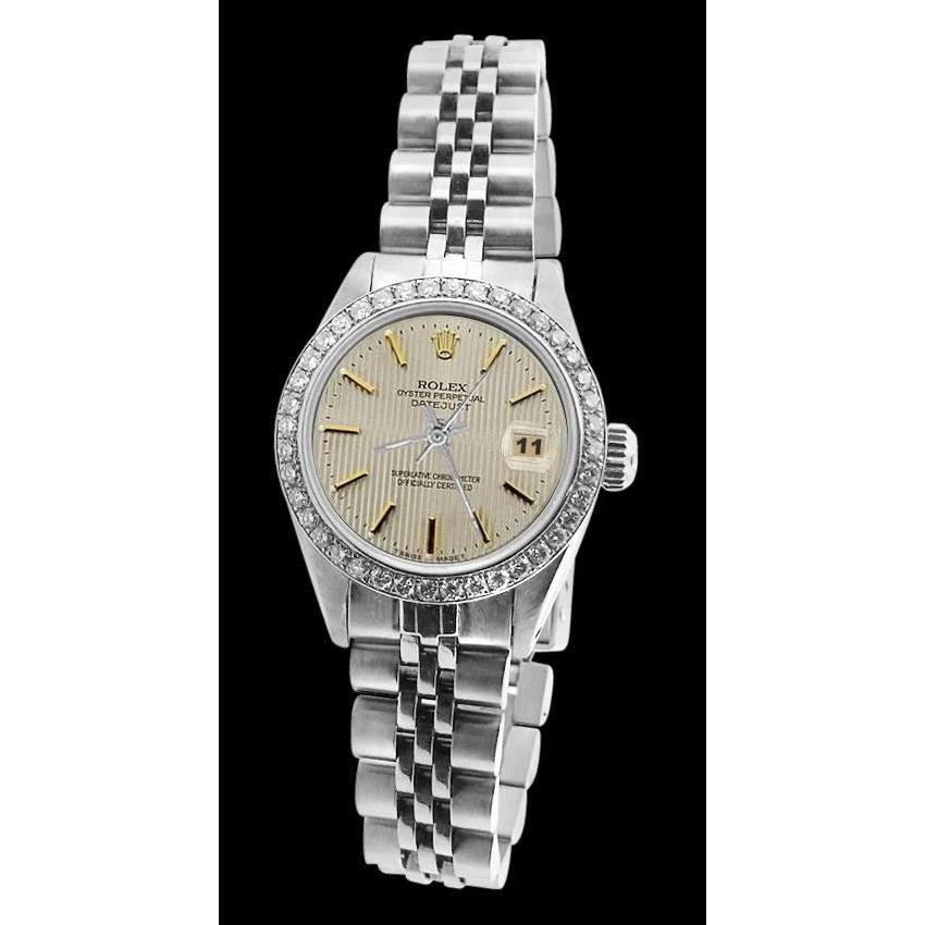 Datumjust Rolex-horloge met witte stok-wijzerplaat en diamanten ring van roestvrij staal Jubileum
