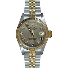 Afbeelding in Gallery-weergave laden, Datumjust Rolex-horloge voor dames, tweekleurige grijze Romeinse wijzerplaat

