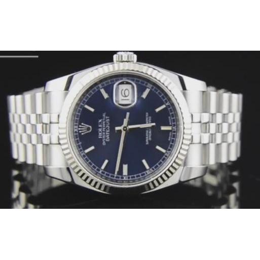Datumjust Rolex Herenhorloge Stok Wijzerplaat Gecanneleerde Lunette Roestvrij Staal SNELLE INSTELLING
