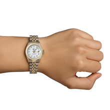Afbeelding in Gallery-weergave laden, Datumjust Rolex dameshorloge tweekleurige armband witte diamanten wijzerplaat P5
