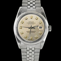 Datumjust Rolex herenhorloge Zilver roestvrij staal Jubileumarmband Gecanneleerde rand